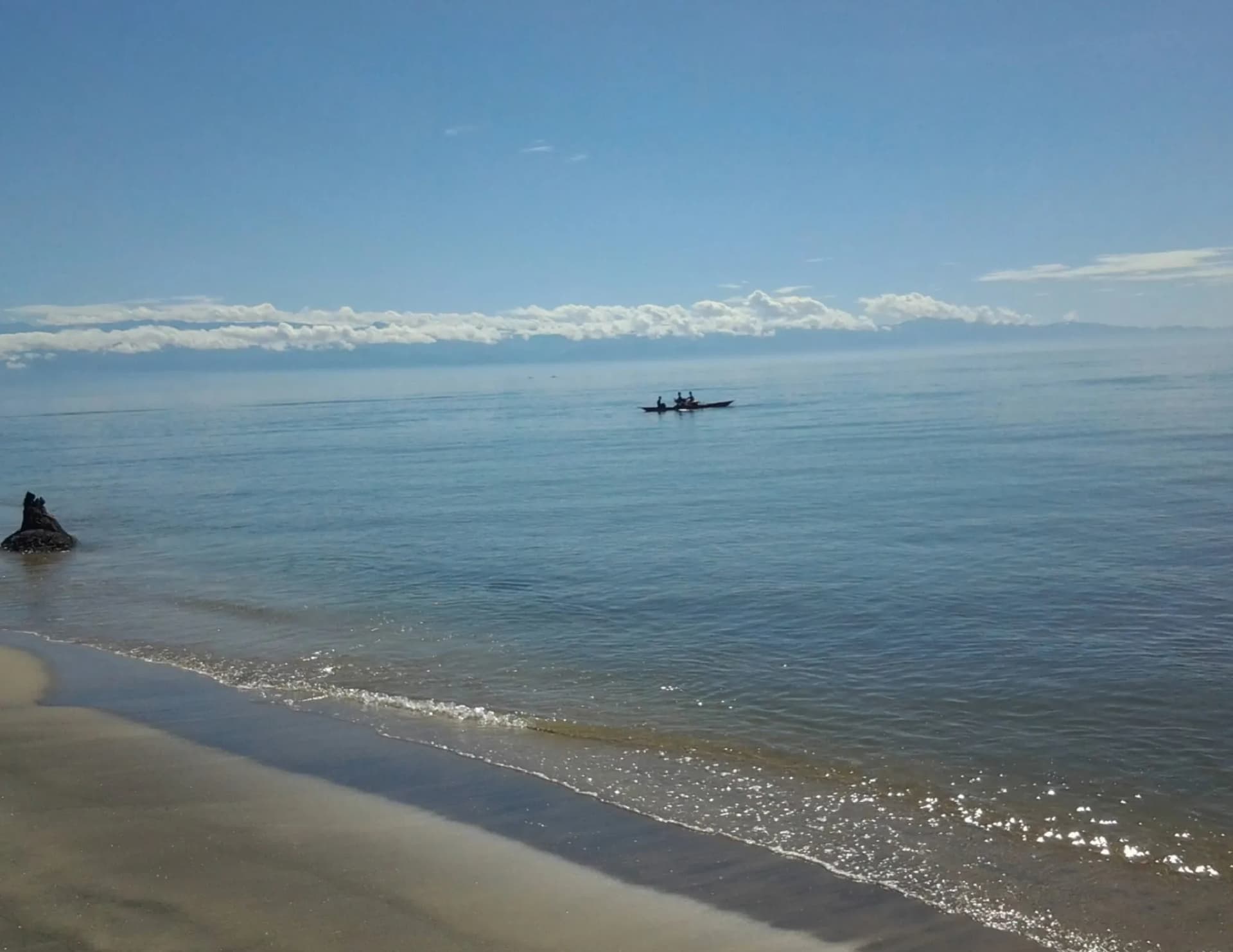 Canoe on the sea