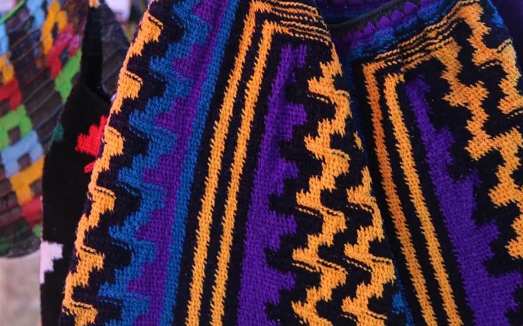 Part of a woven bilum