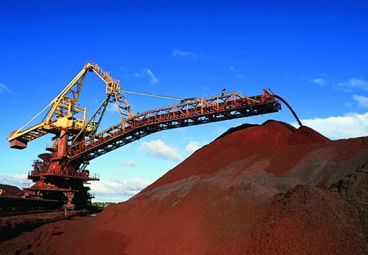 mining waste being stockpiled on land