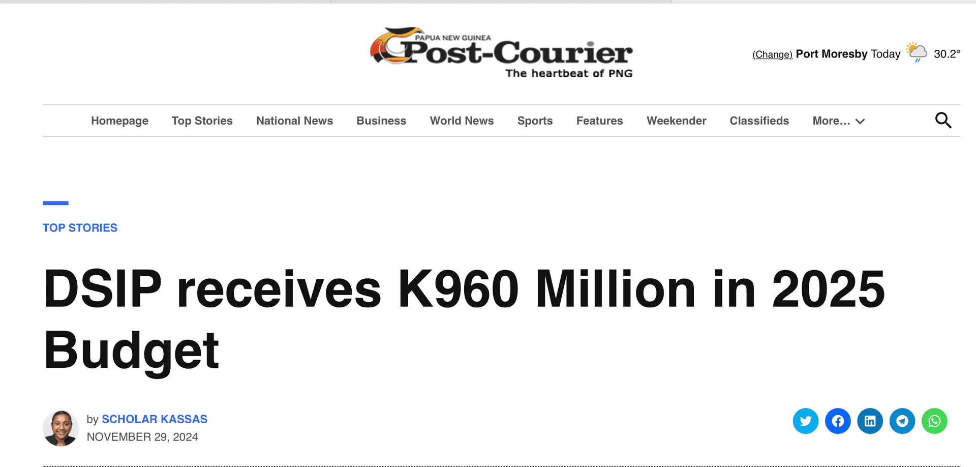 Post Courier | November 2024