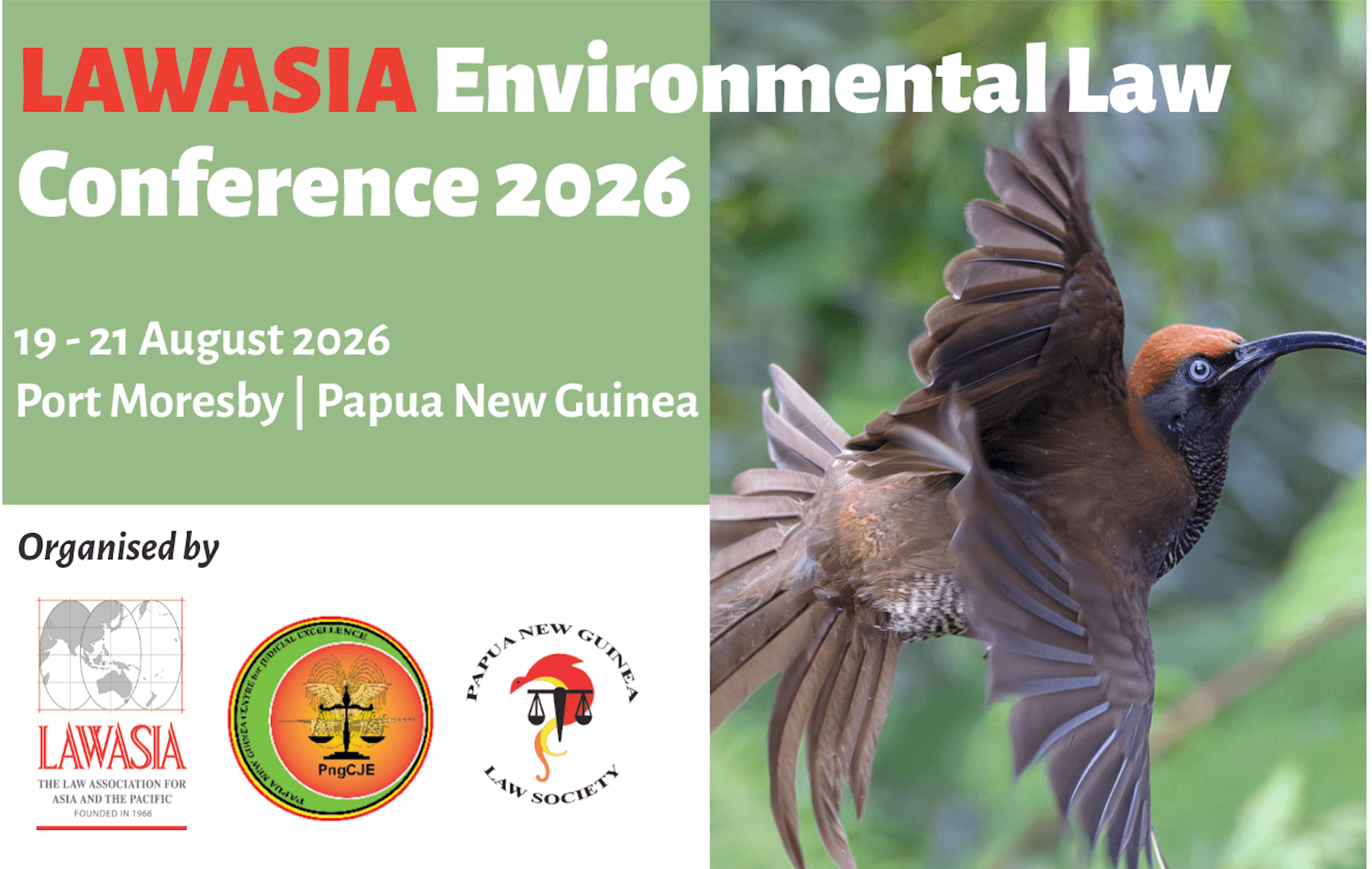 Banner for the Law Asia conference in Port Moresby