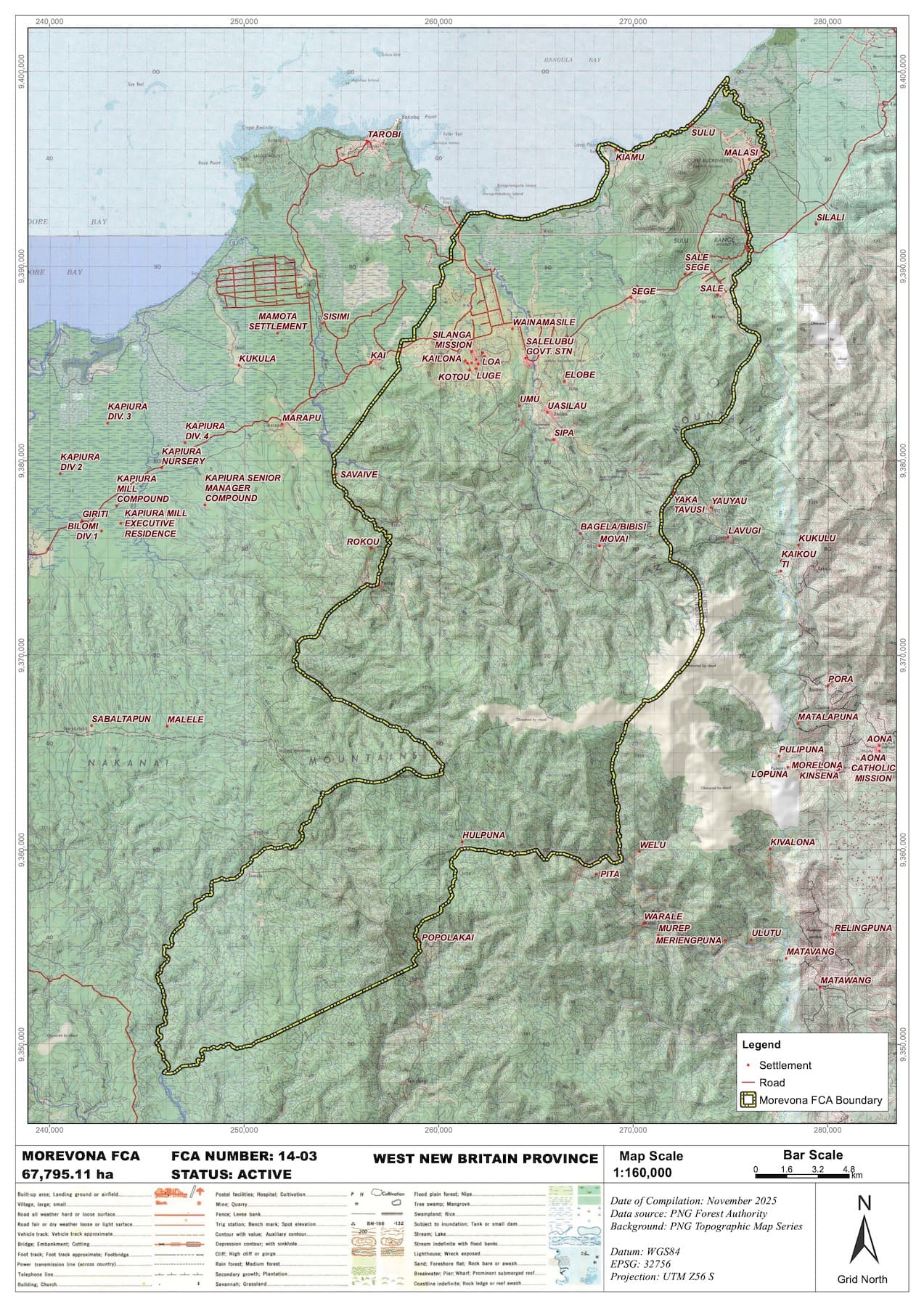 Map showing the location and size of the FCA project area