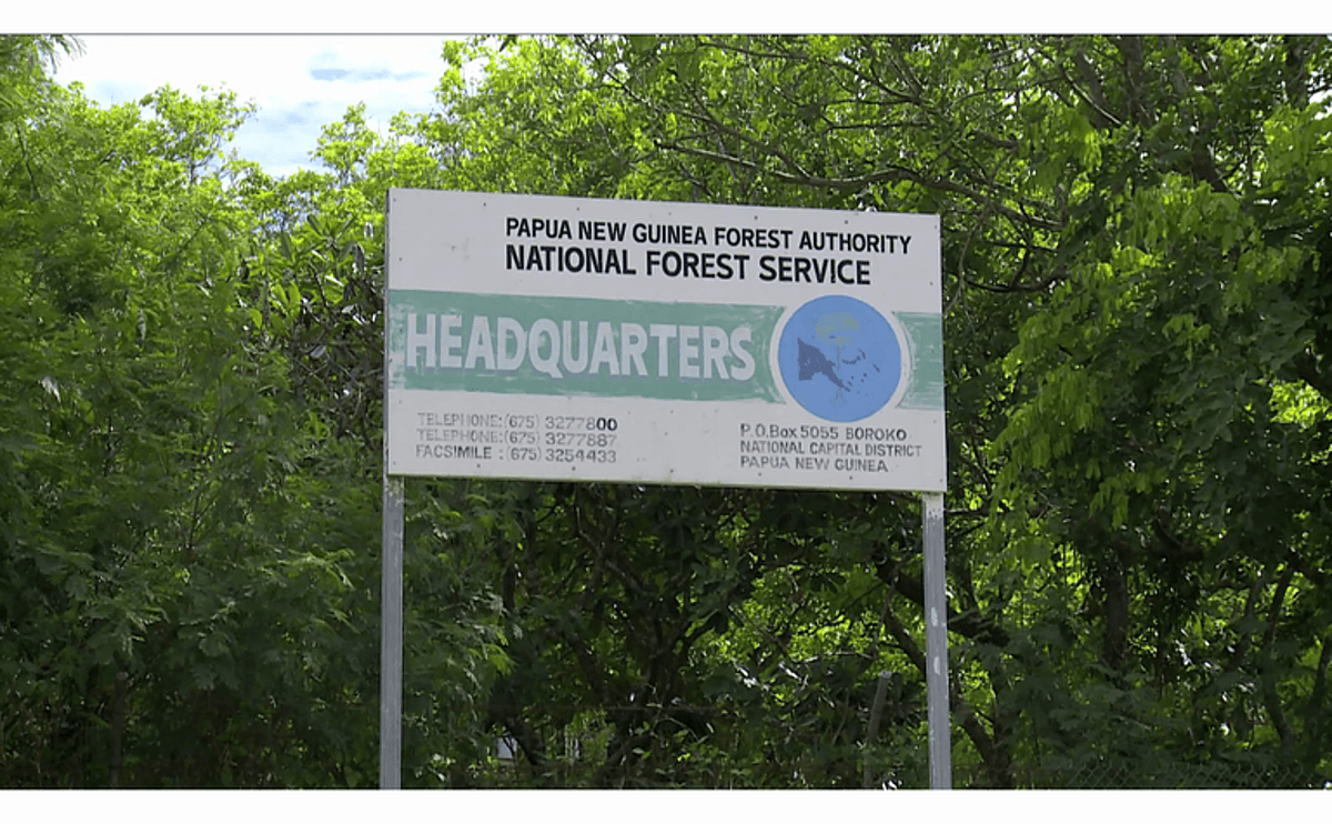 The signboard outside the PNG Forest Authority headquarters in Port Moresby